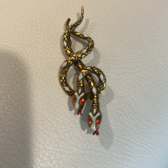 ART snake entwined brooch vintage - Picture 7 of 7